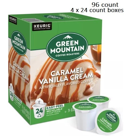 Green Mountain Caramel Vanilla Cream Coffee, Light Roast, 96 count gallery