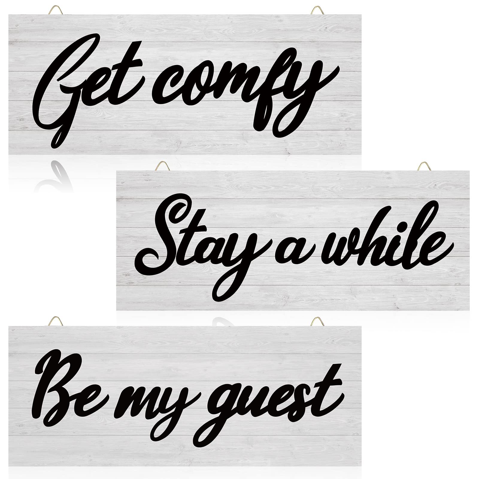 3 Pieces Guest Room Decor Get Comfy Wall Sign Stay A While Bedroom Wall Sign ... gallery