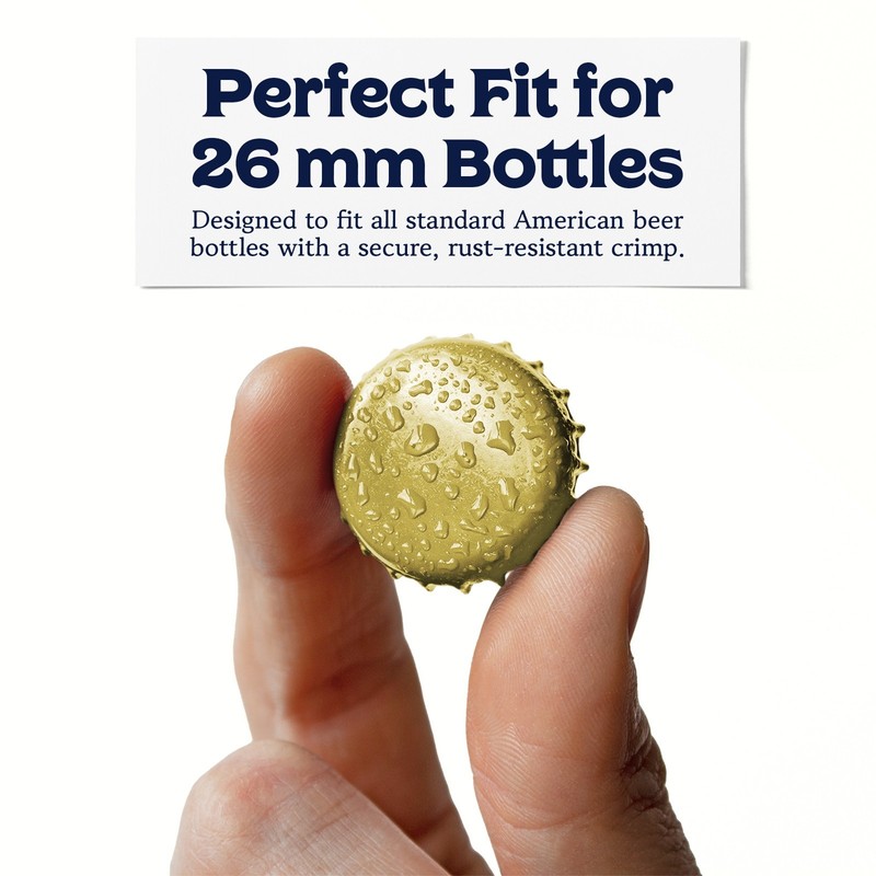 Fermentaholics Beer Bottle Capper & Lid Set and 144 Gold Crown Caps gallery