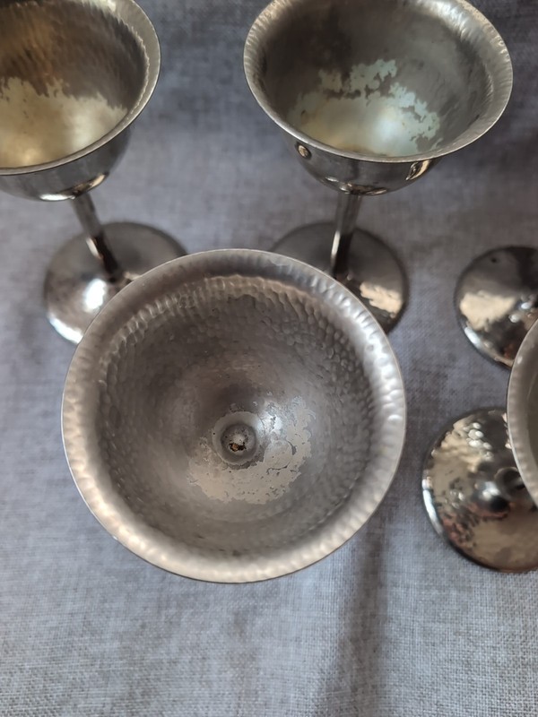 Vtg SilverCraft Goblets Silver Plated EPNS Electroplated Nickel Silver Set Of 5 gallery