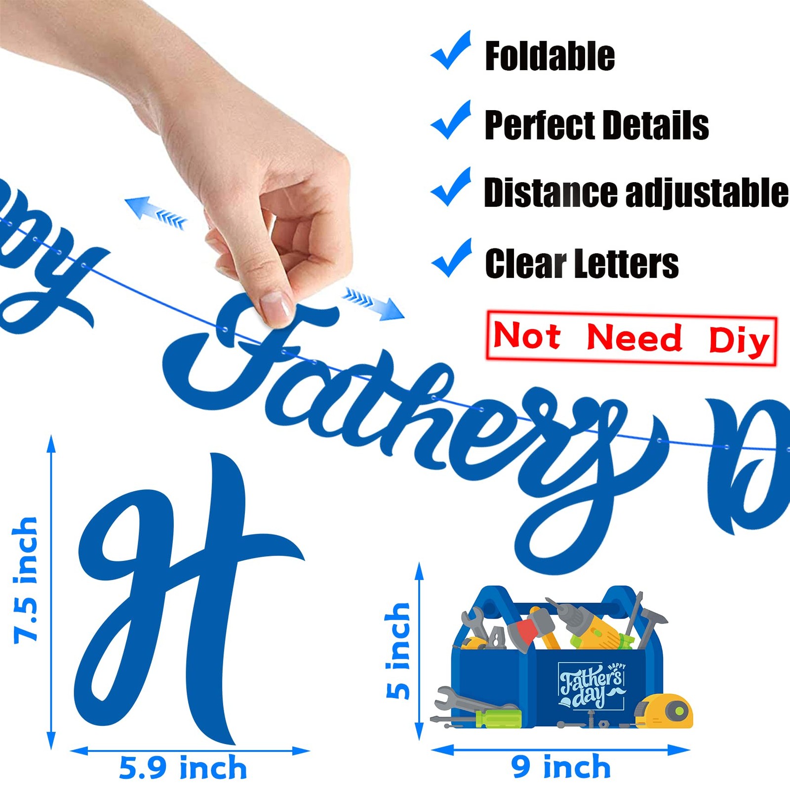 Happy Father's Day Decorations 64pcs with Banner, Cake Topper, Balloons, Ceiling gallery