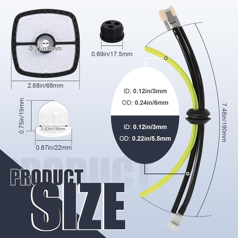 Vehicle-Specific Echo Air Filter Kit with Spark Plug & Fuel Line - Easy Install gallery