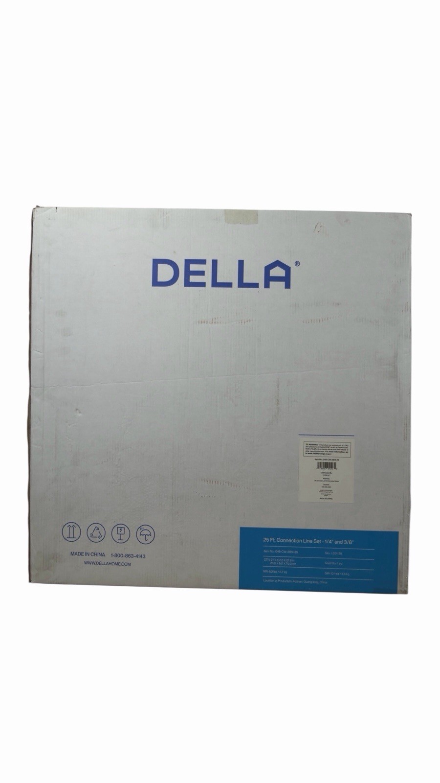 DELLA 25 Ft Mini Split Line Set, Includes 3/8" & 1/4" O.D. Copper Pipes gallery