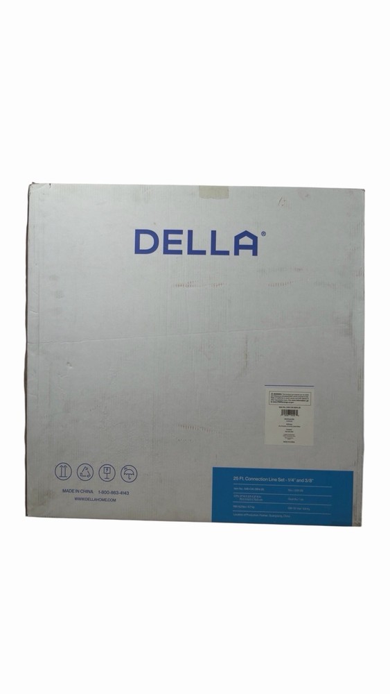 DELLA 25 Ft Mini Split Line Set, Includes 3/8" & 1/4" O.D. Copper Pipes