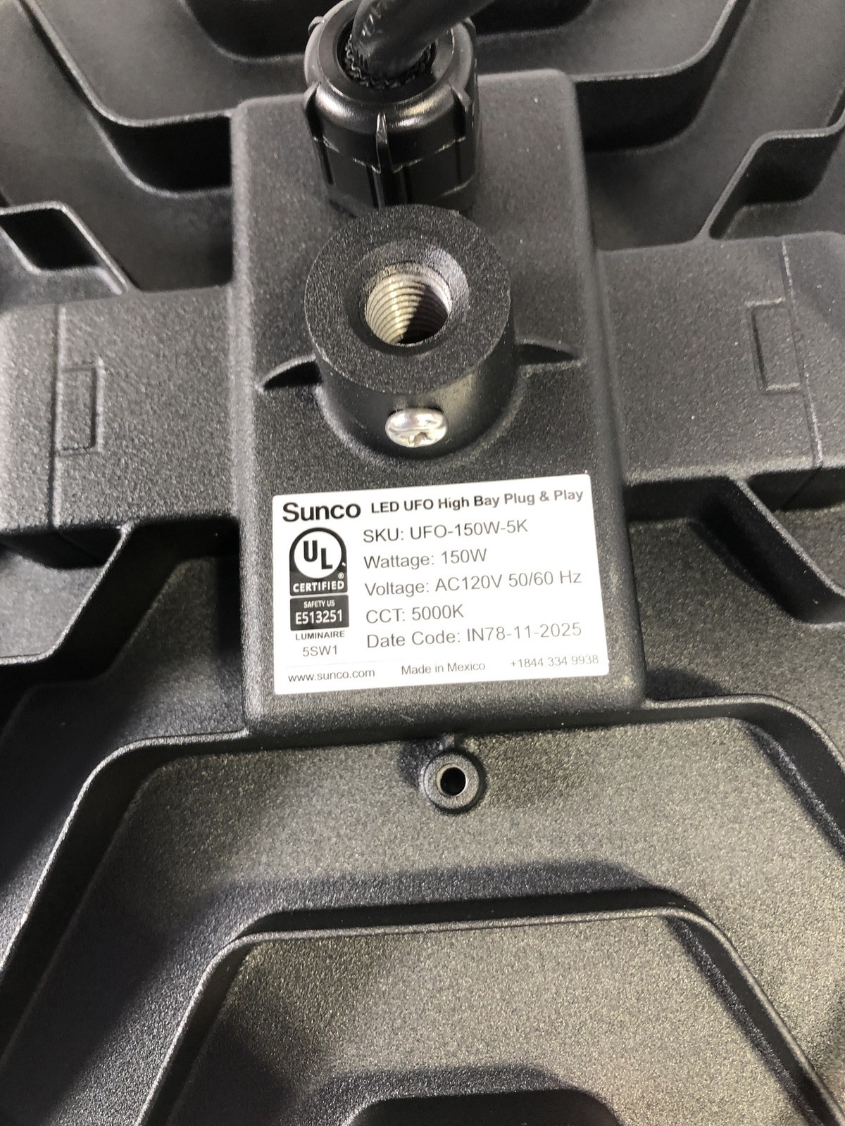 Sunco 150W LED UFO High Bay Light 5000K Plug & Play UL Certified gallery