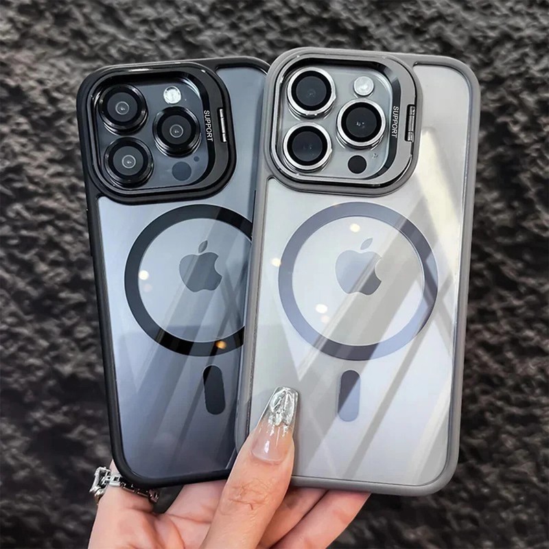 Camera Stand Mag Safe Case For iPhone 17 Pro Max 16 15 14 Plus 13 Lens Protector gallery