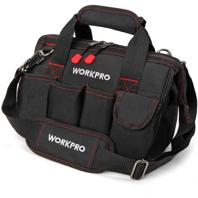 Workpro 12'' Storage Tool Bag Close Top Wide Open Mouth Polyester Double Zipper gallery