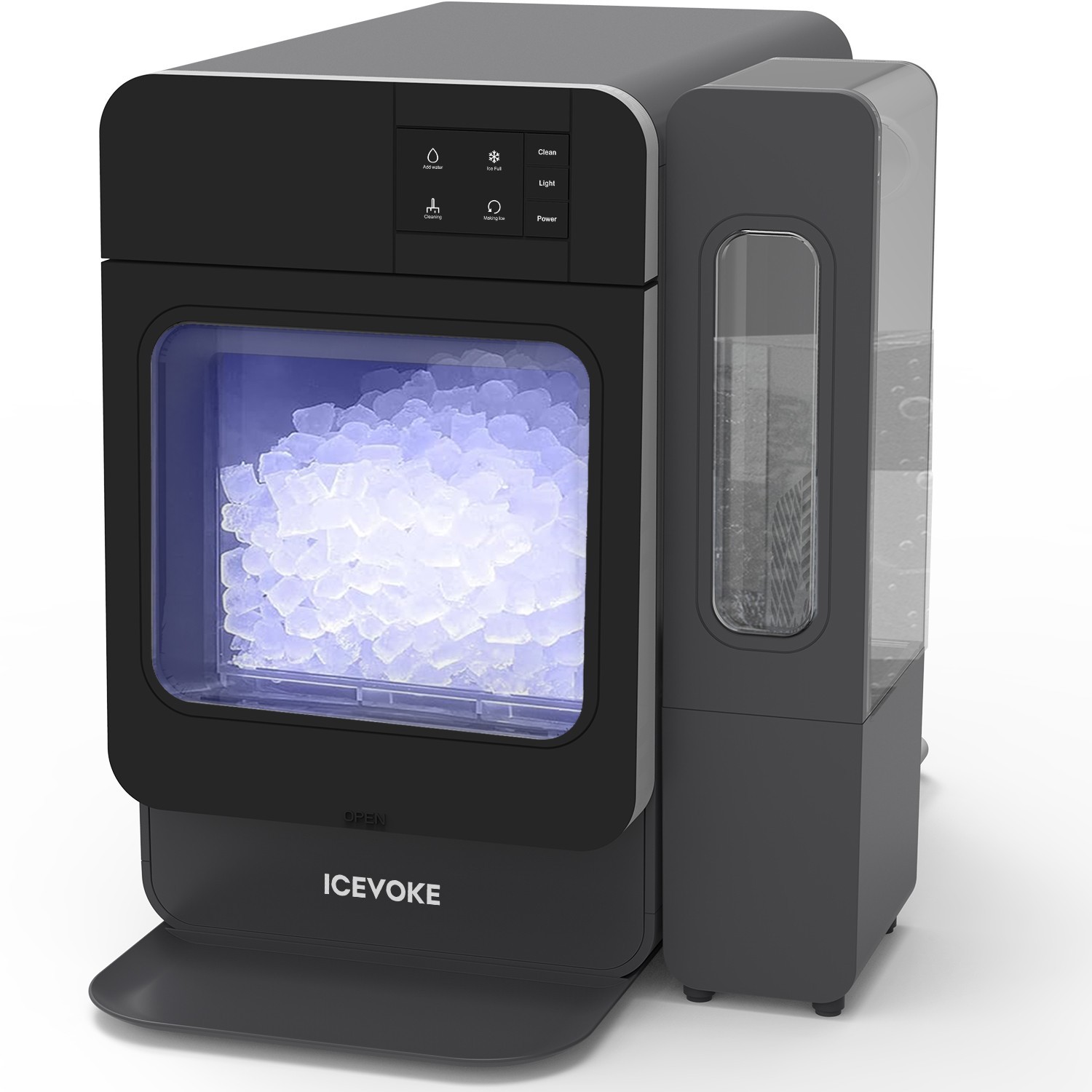 ICEVOKE Self-cleaning Countertop Nugget Ice Maker w/ Side Water Tank, 45lbs/Day gallery