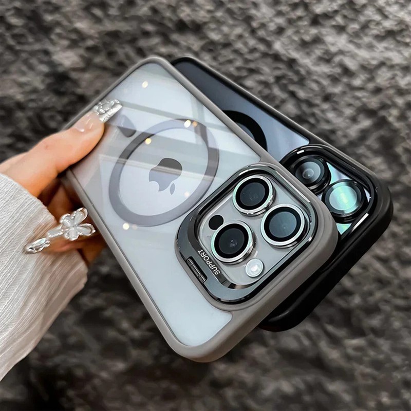 Camera Stand Mag Safe Case For iPhone 17 Pro Max 16 15 14 Plus 13 Lens Protector gallery