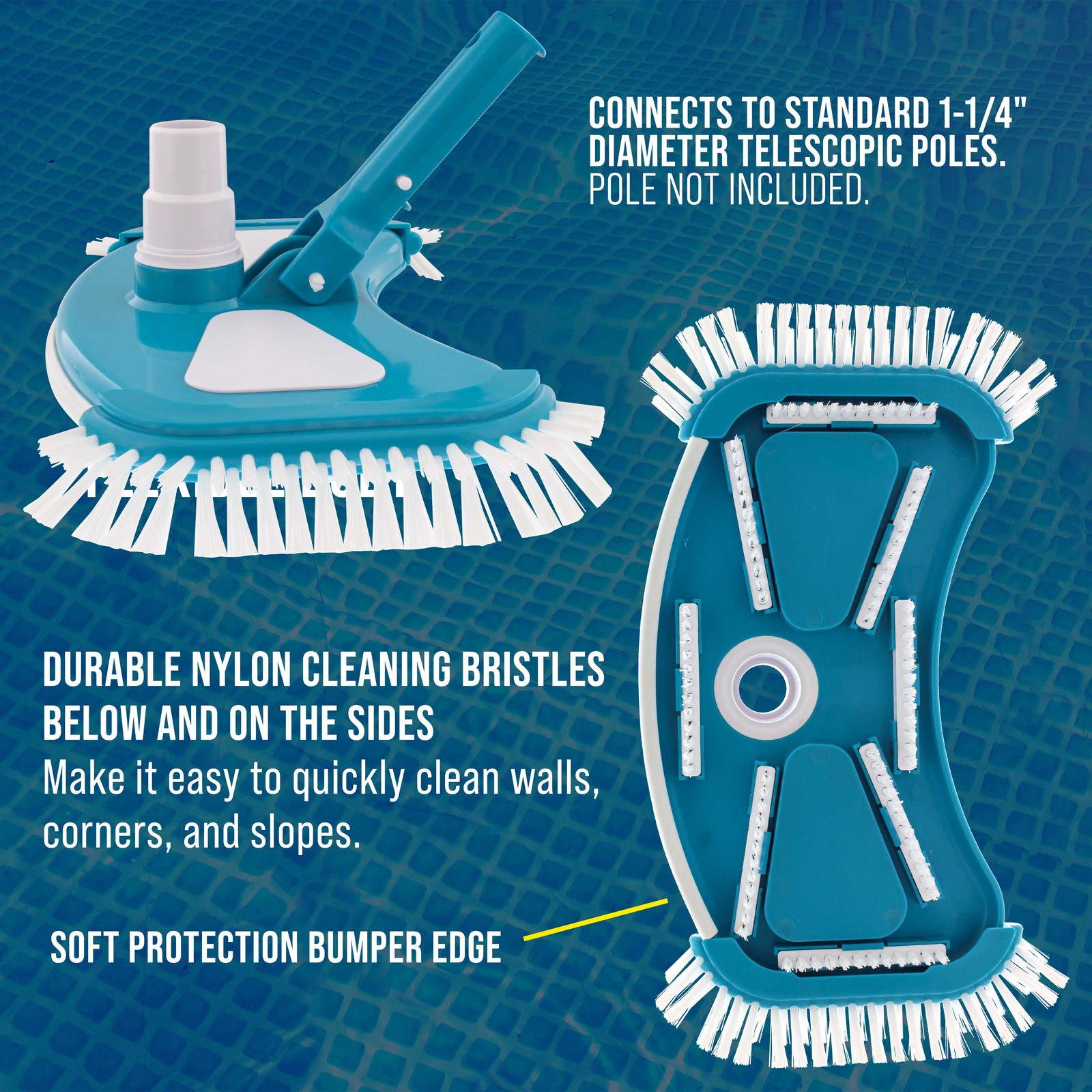 U.S. Pool Supply Deluxe Weighted Pool Vacuum Head with Side Brushes, Vinyl Liner gallery