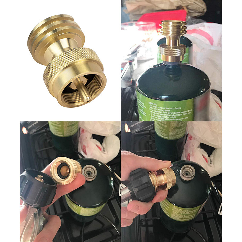Solid Brass Steak Saver Propane Tank Adapter 1lb to 20lb Grill Bottle Converter gallery