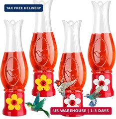 ORIENTOOLS Hummingbird Feeder 4Pack, Mini Hanging Flower Bird Feeders for Outdoo