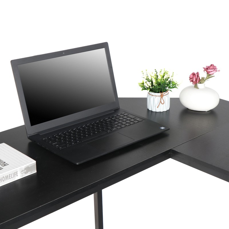 L Shaped Desk Corner Computer Gaming Laptop Table Office Black Workstation Home gallery