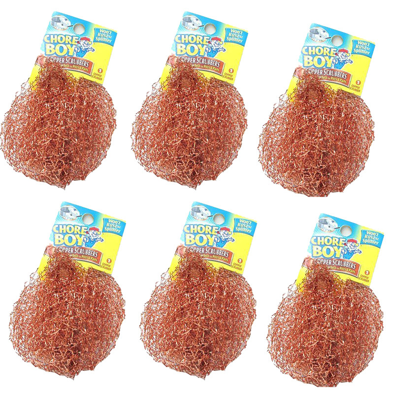 6 Pcs Chore Boy Copper Rust Free Scrubbers, for Pot and Pans gallery