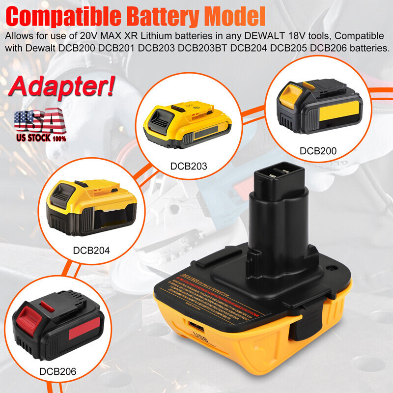 PACK 18V / 20V MAX DCA1820 Adapter Converter For DEWALT 20Volt Li-ion Battery A+ gallery
