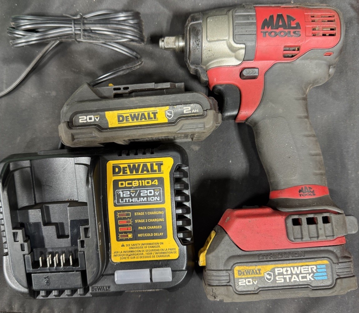 Mac Tools MCF891 3/8" Brushless Impact Wrench With Dewalt Battery's & Charger gallery