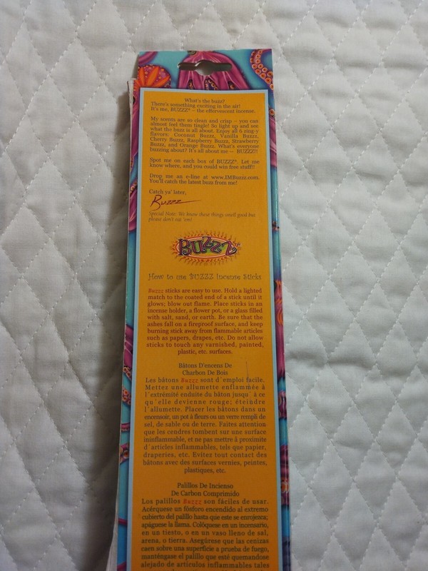 Buzz Orange And Cherry Incense Sticks Plus Made In USA Vanilla Vtg. 2004 gallery