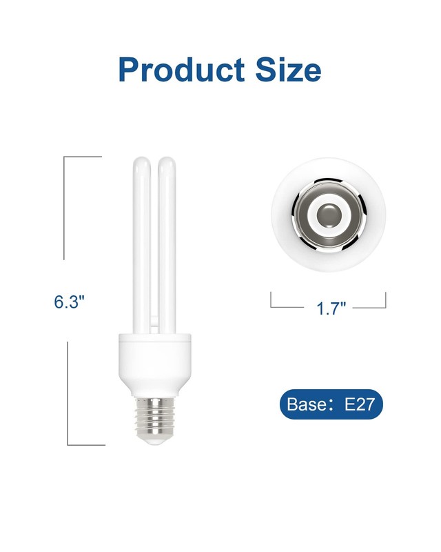 Dichroma E27 15W U Type Replacement Bulb 2 Count (Pack of 1), Daylight White gallery