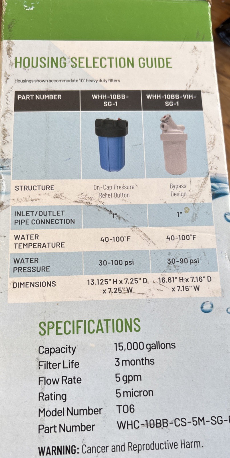 Pentair Omnifilter Sediment, Chlorine Taste & Odor 10" Carbon FIlter - TO6 gallery