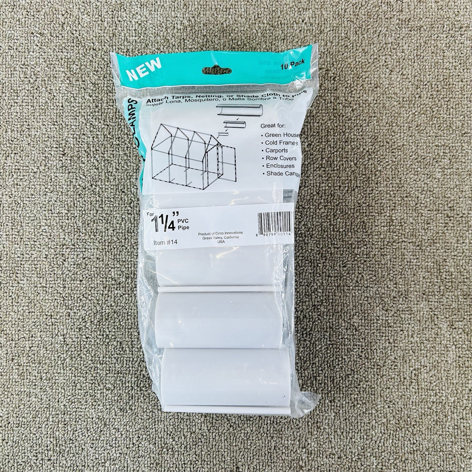 PVC Snap Clamp 1-1/4 Inch X 4 Inches Wide for 1-1/4 Inch PVC Pipe 10 Pack gallery