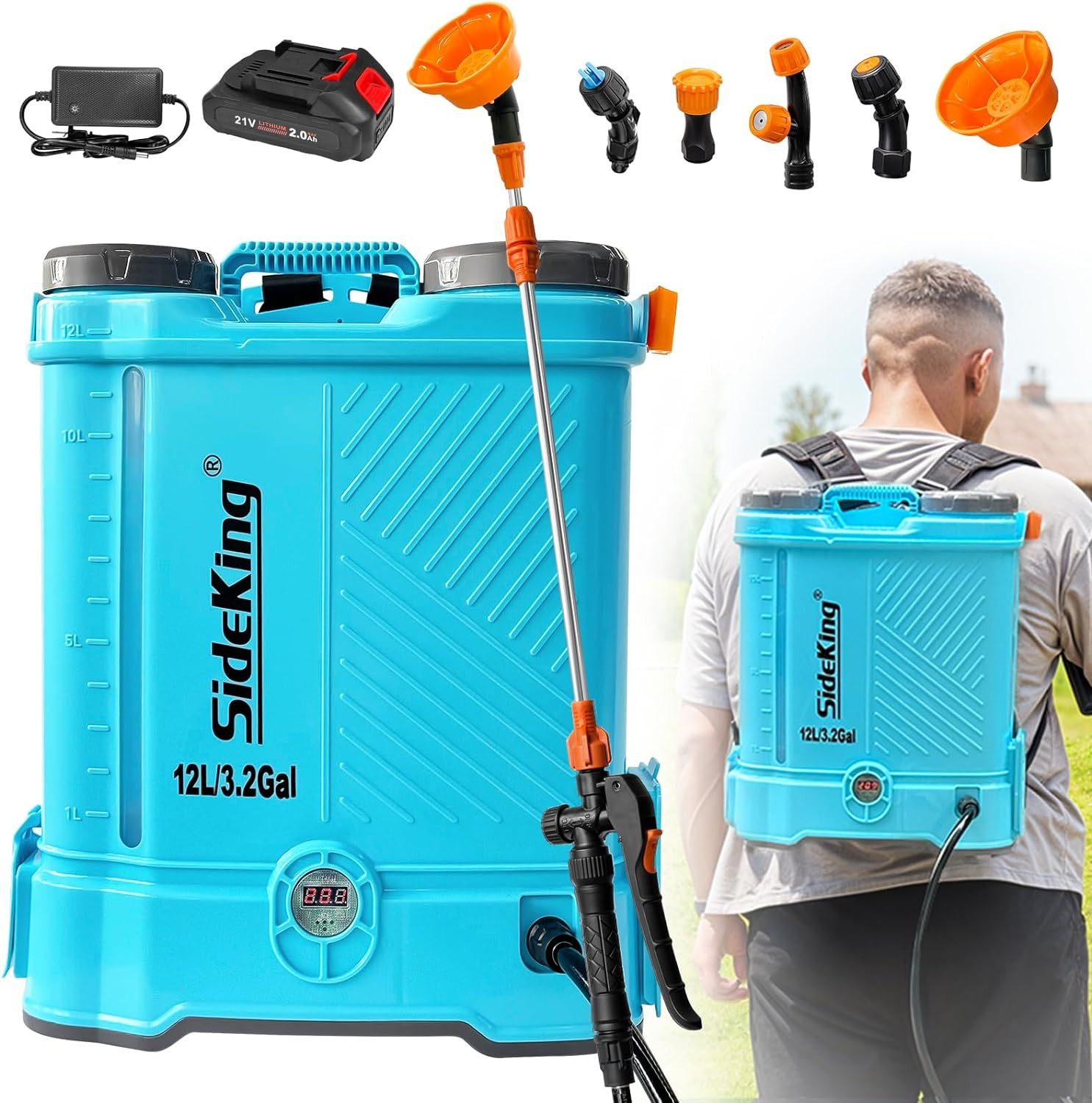 Battery Powered Backpack Sprayer 3.2 Gallon 80 PSI Electric Garden Sprayer Set gallery