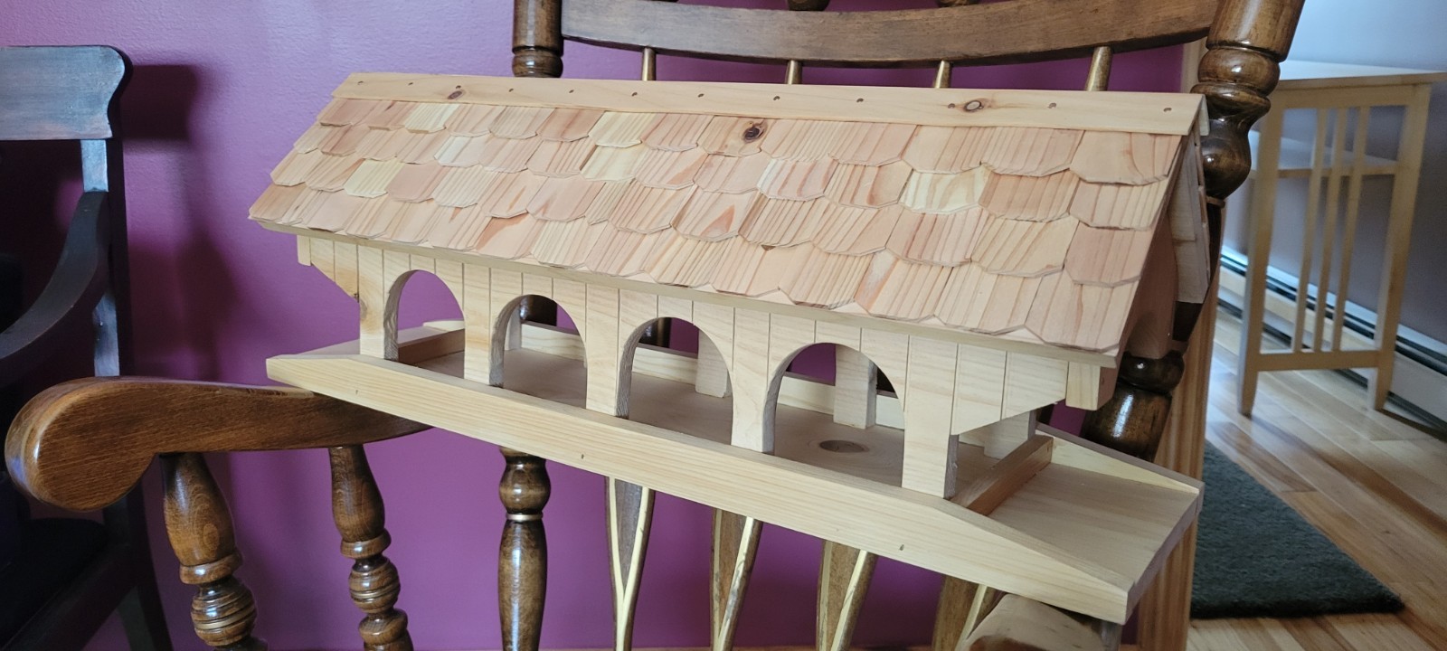 Hand made cedar Covered Bridge Bird / Squirrel Feeder gallery