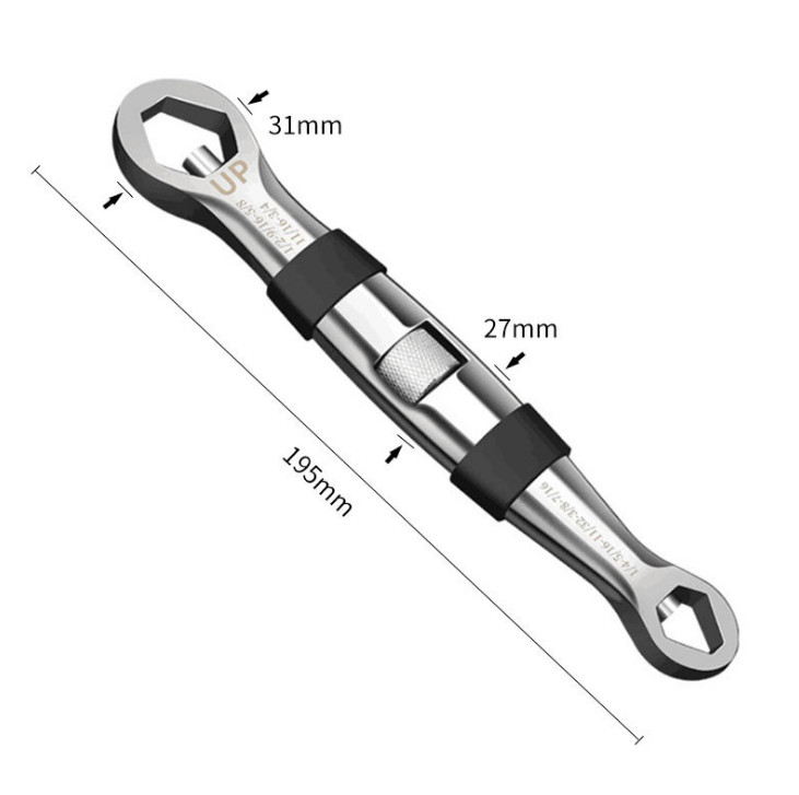 Universal Wrench 23 In 1 Wrench Ratchets Adjustable Spanner 7-19mm Hand Tool gallery
