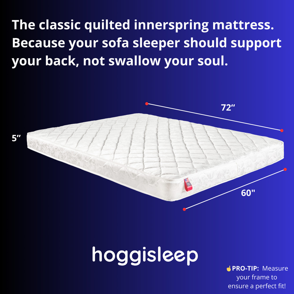 5" Sleeper Sofa Innerspring Mattress - Sizes: Queen, Full, Three-Quarter, Single
