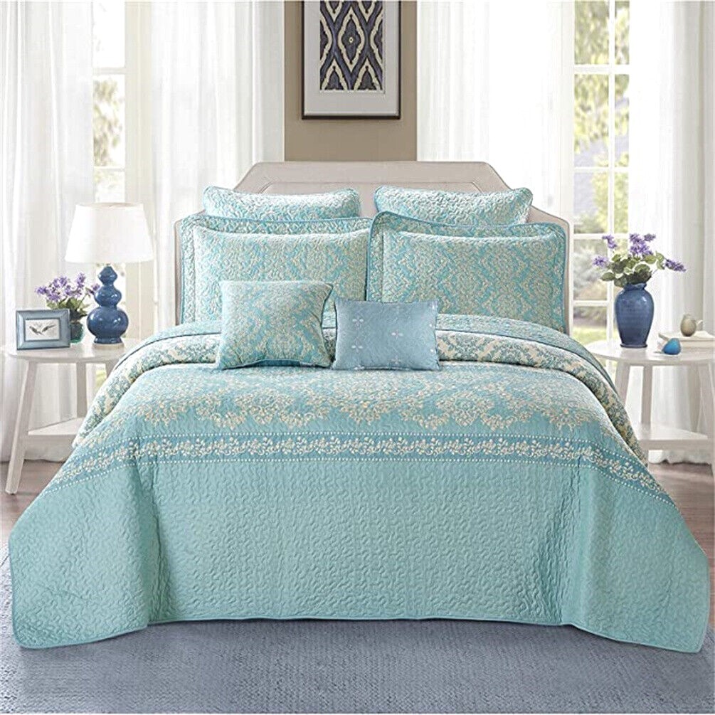 7 Piece Embroidery Quilts Bedspreads Set Bedding Coverlet Set Queen King Mystic gallery