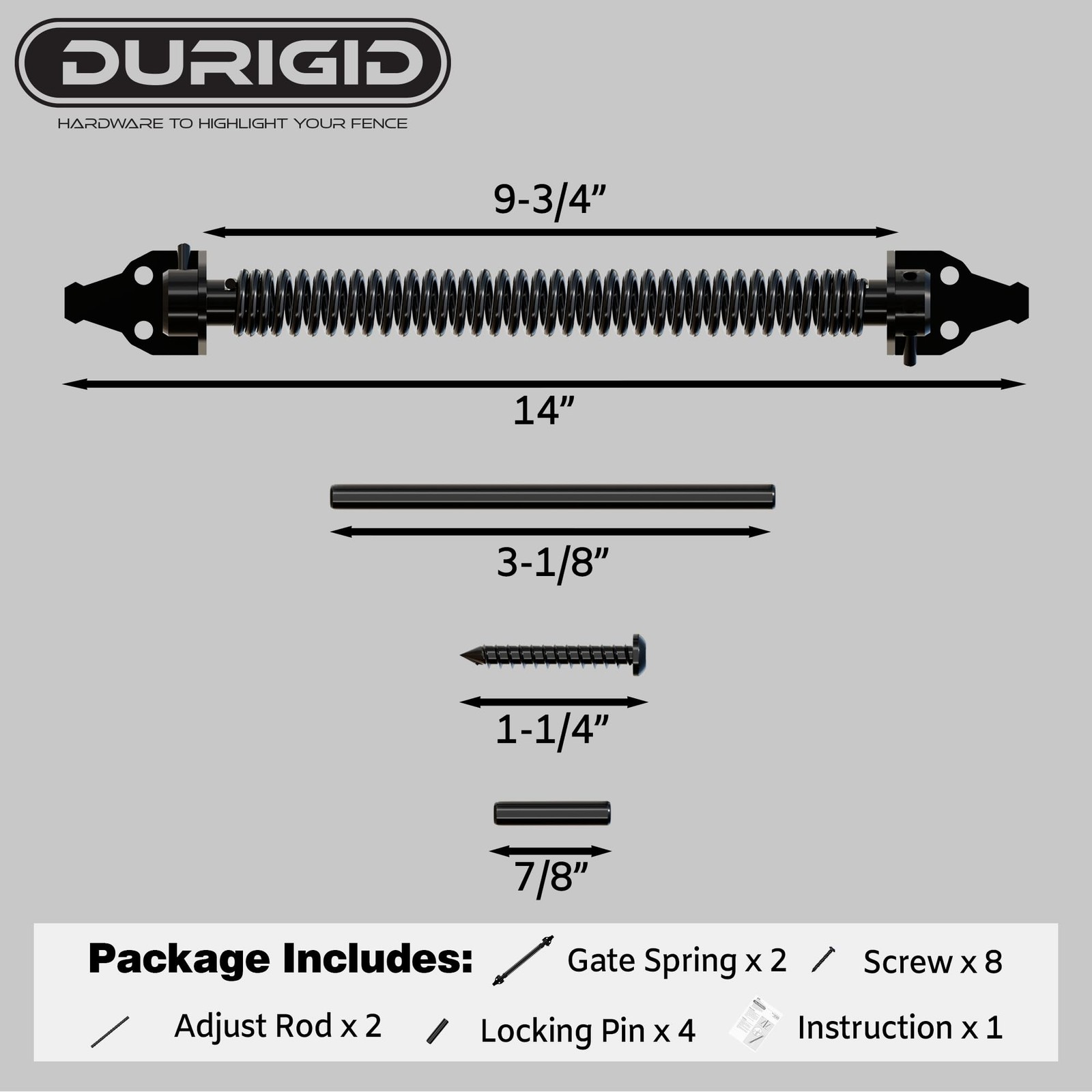 14" Gate Springs Self Closing Outdoor, Gate Spring Self Closing Adjustable Te... gallery
