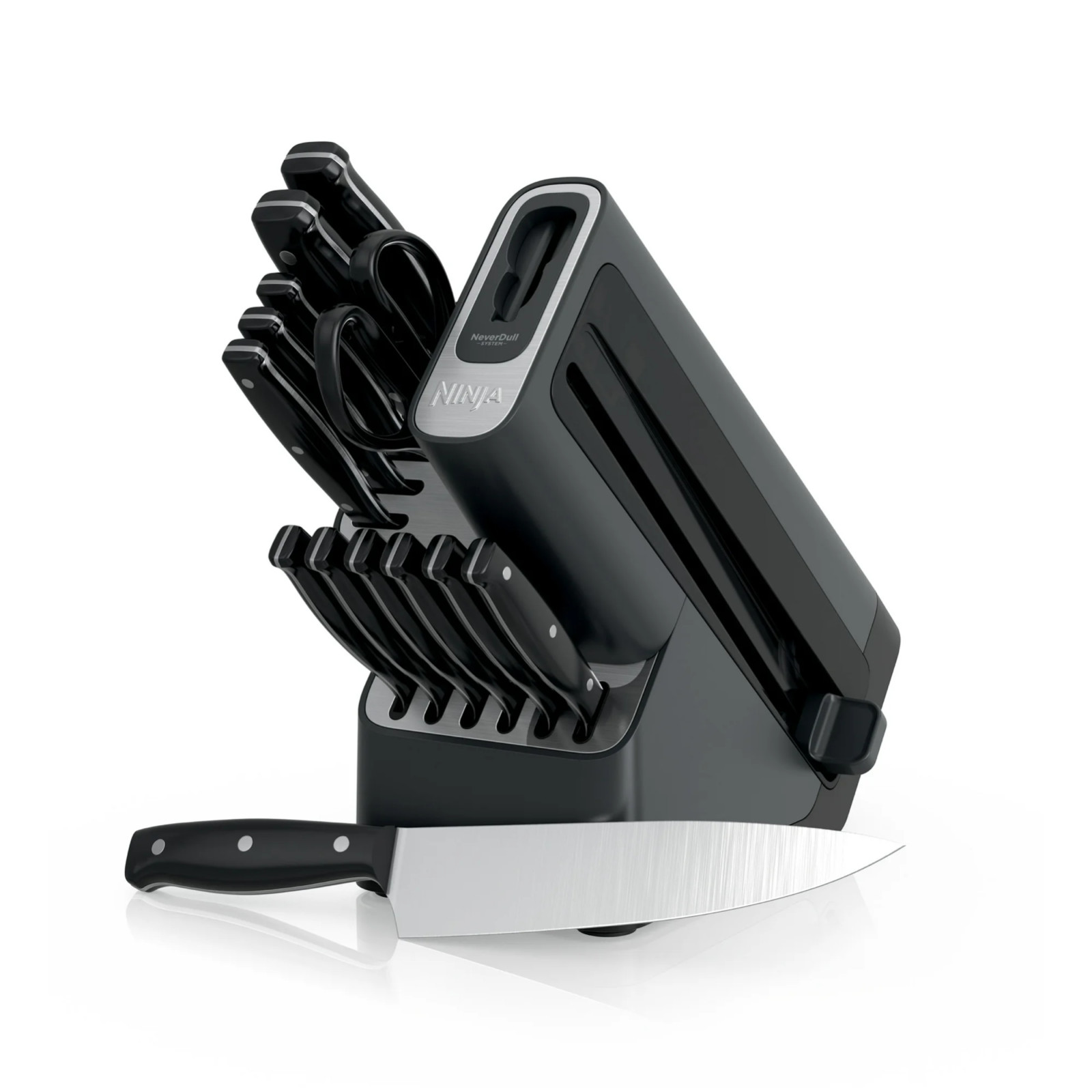 Ninja NeverDull Essential 14-Piece Knife System with Built-In Sharpener, Stain gallery