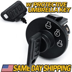 Ignition Switch fits eXmark 137-4100 & 2 UPGRADED UMBRELLA KEY & CARABINER