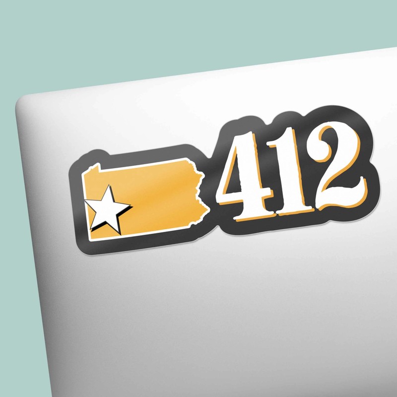 412 Area Code Pittsburgh Sticker - PGH Pennsylvania Decal gallery