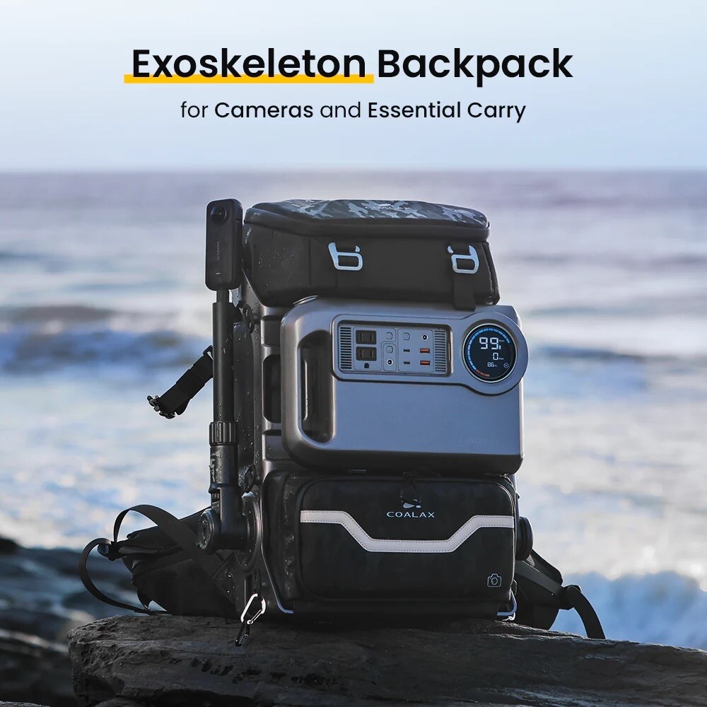 COALAX Multifunctional outdoor Drones camping  backpack with Power and Magic Arm