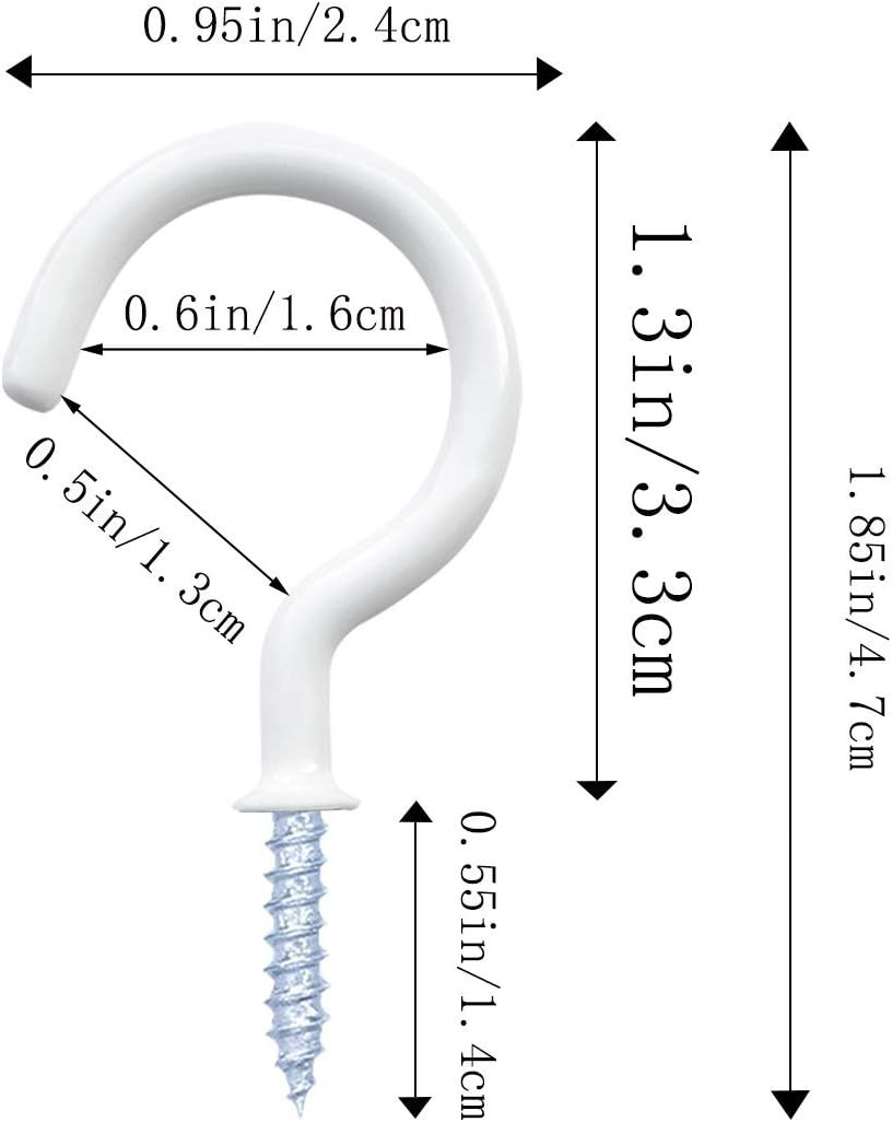 12 Pack Vinyl Coated Ceiling Hooks,Screw-in Mug Hooks,Multi-Function Wall Hooks gallery