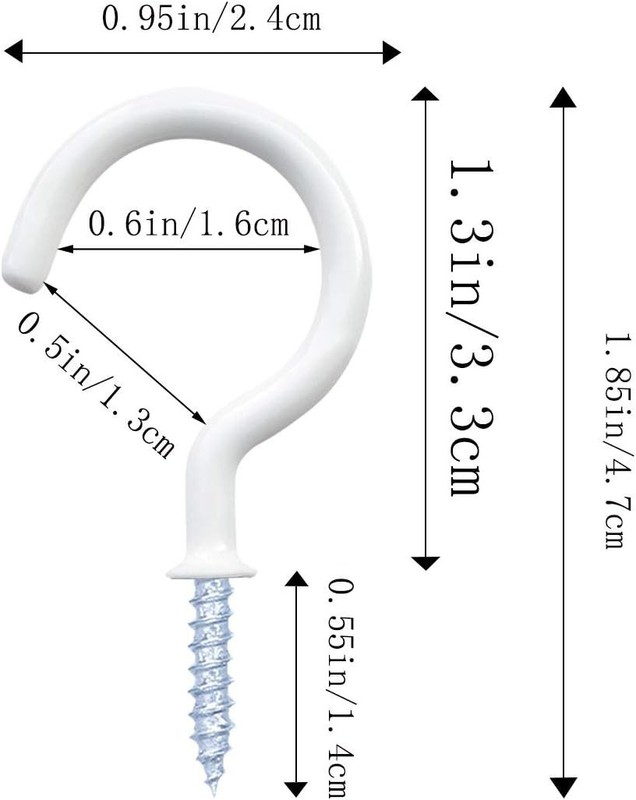 12 Pack Vinyl Coated Ceiling Hooks,Screw-in Mug Hooks,Multi-Function Wall Hooks gallery