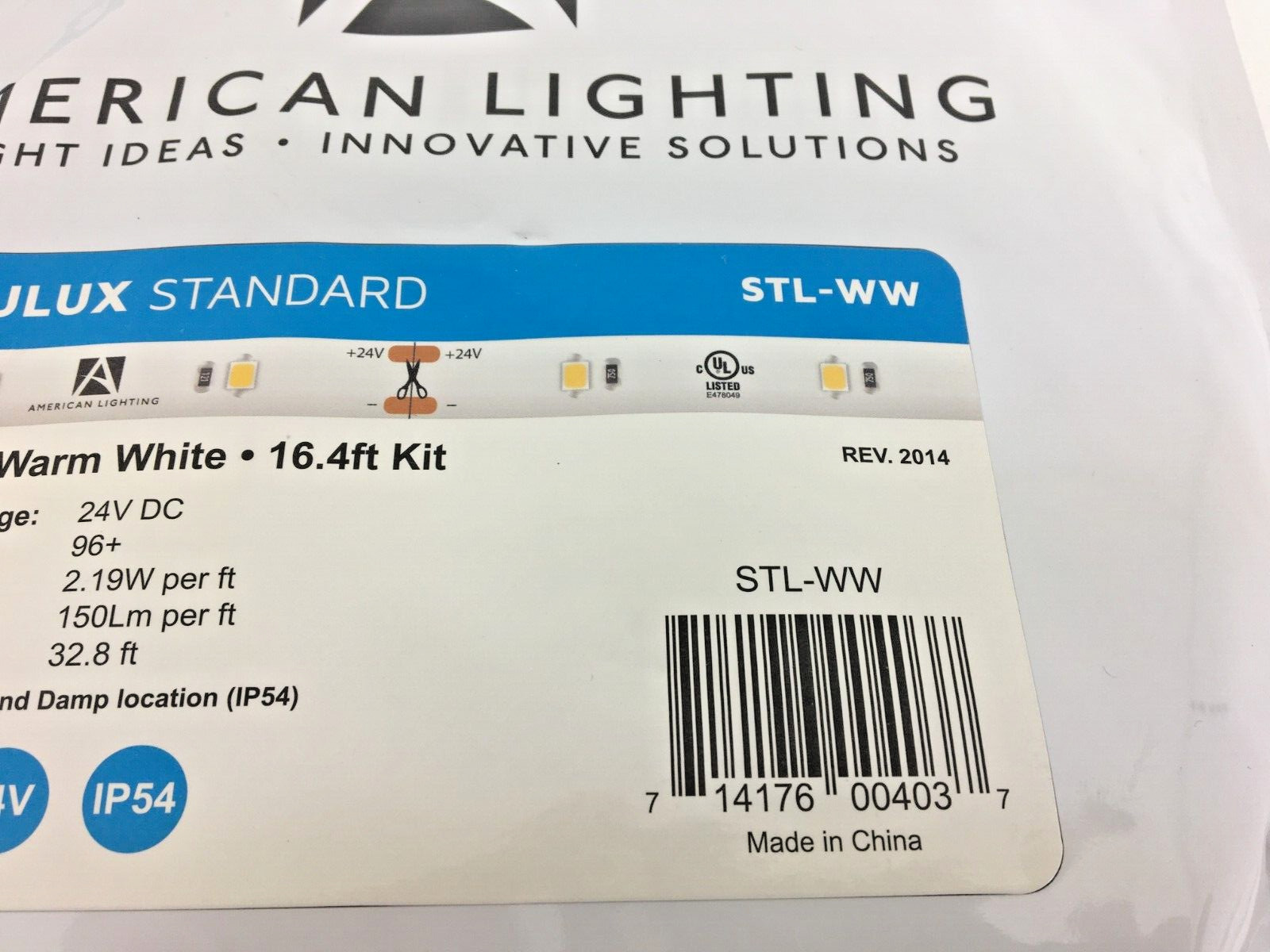 American Lighting STL-WW Trulux Standard LED Tape Light IP54 16.4' 3000K Warm gallery