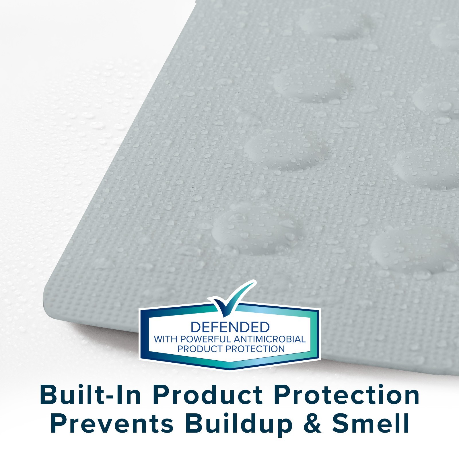 Extra Long Rubber Bath Safety Mat: Gray In-Tub Suction Cup Mat gallery