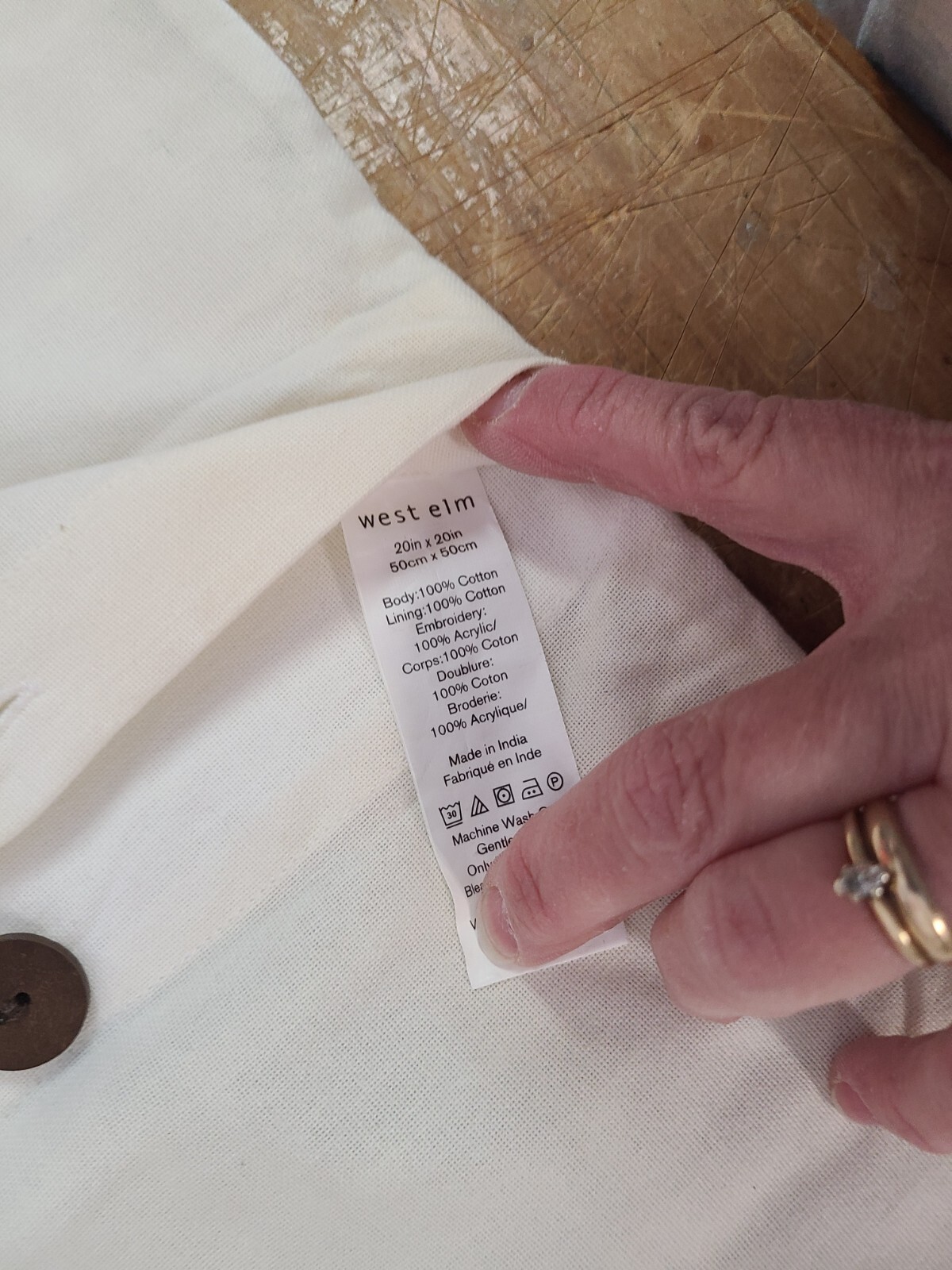 West Elm "Cadet Blue Embroidered" 20" Pillow Cover gallery