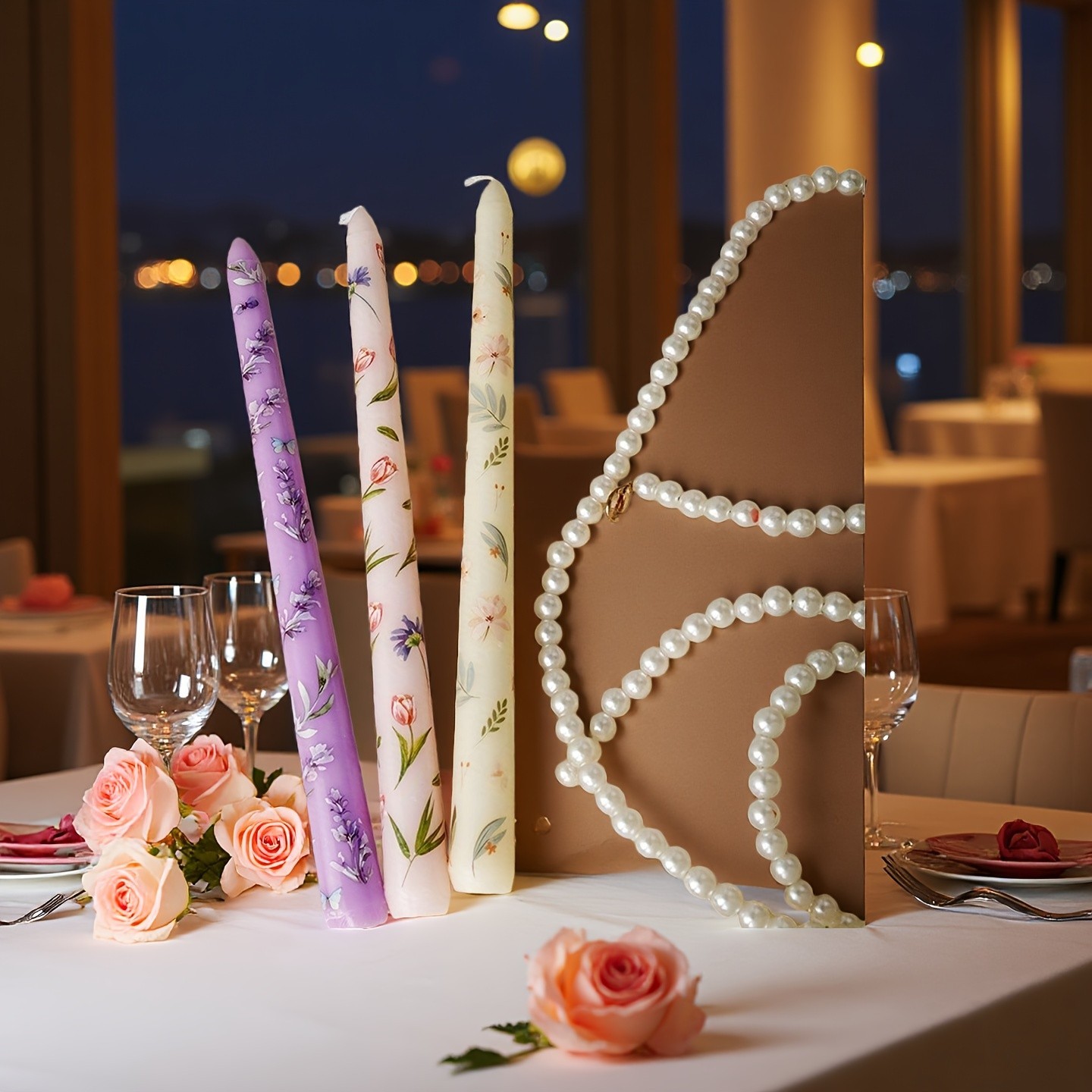 2pc 25cm Printed Long Candles Purple gallery