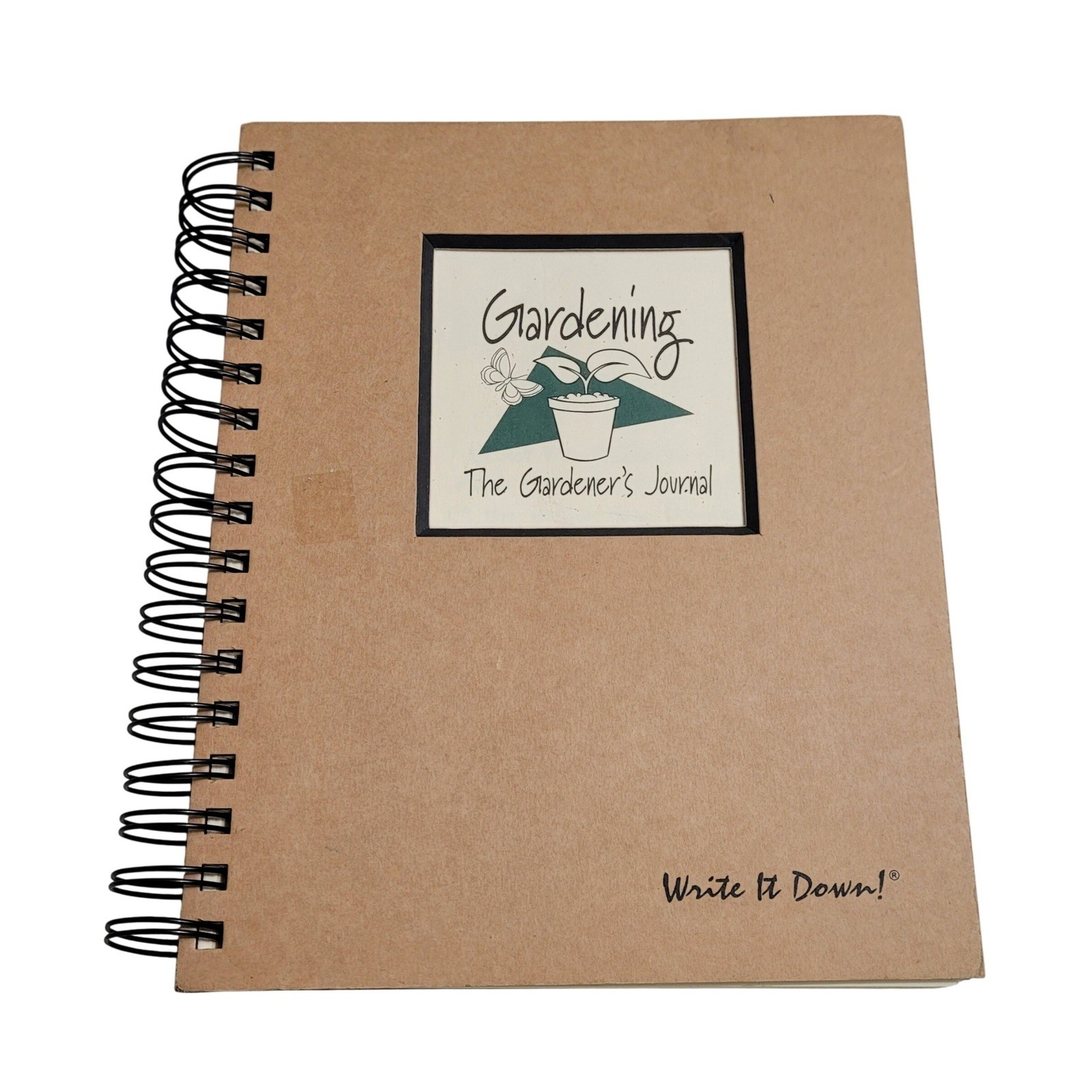 Write It Down! Gardening Journal Notebook Tan Spiral Bound 7.5x9 Guided gallery