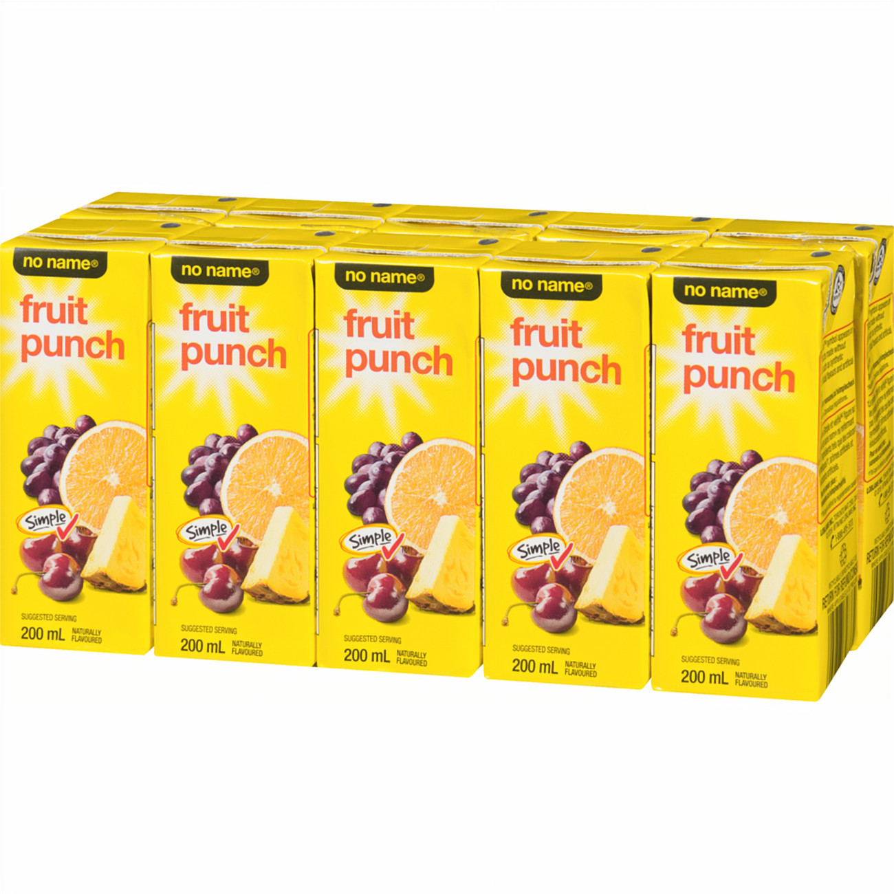 No Name Fruit Punch Juice Boxes, 100% Juice, Pasteurized 10x200ml, 2L/70.5 fl oz gallery