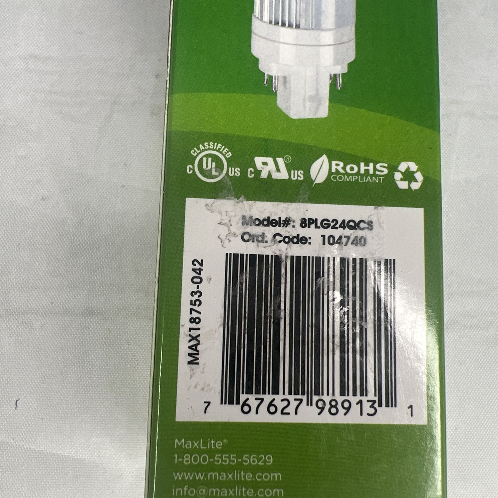 MaxLite 8W LED Retrofit Lamp CFL PL Selectable Dimmable Color Bypass G24Q Base gallery