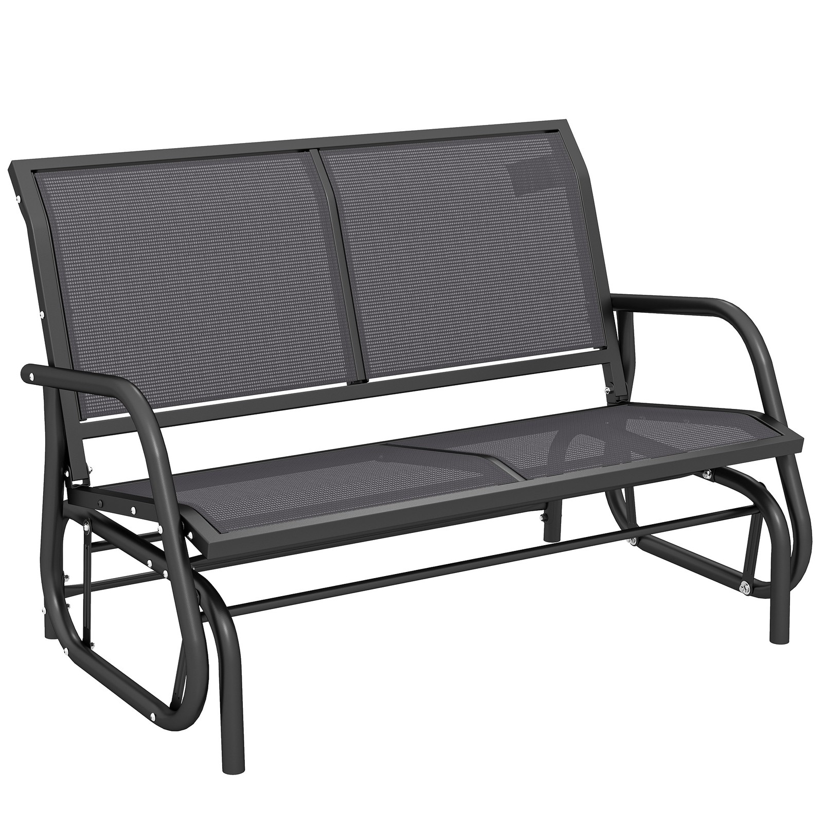 2-Person Outdoor Glider Bench Double Rocking Chair for Patio Garden Porch Grey gallery