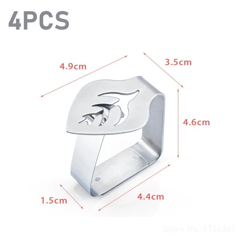 4PCTable Cloth Clips Stainless Steel Quality Metal Pegs Clamps Tablecloth Holder gallery