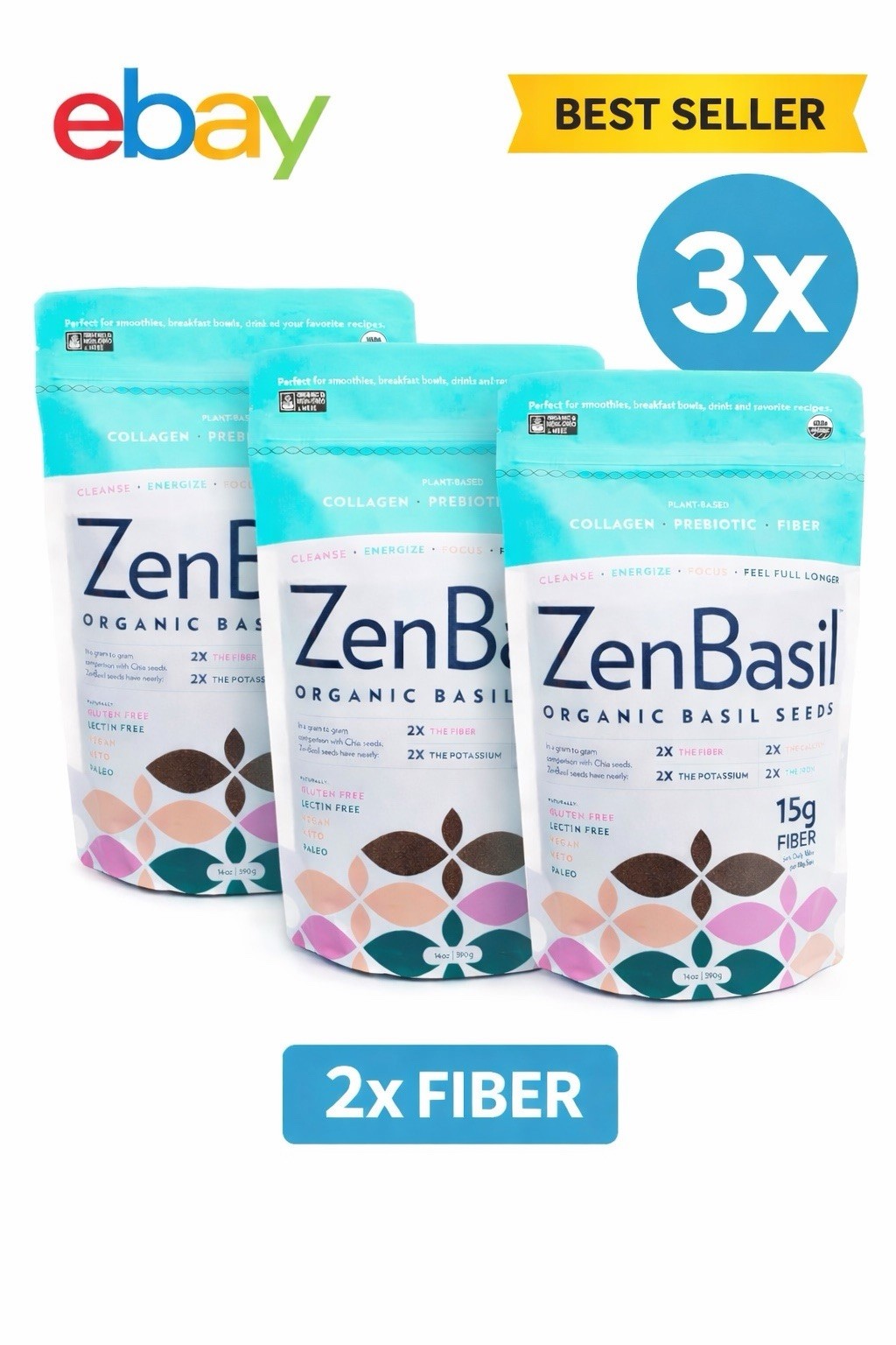 3X Zen Basil Seeds Edible Basil Seeds USDA Organic, Non-GMO,Lectin-Free 11-2027 gallery