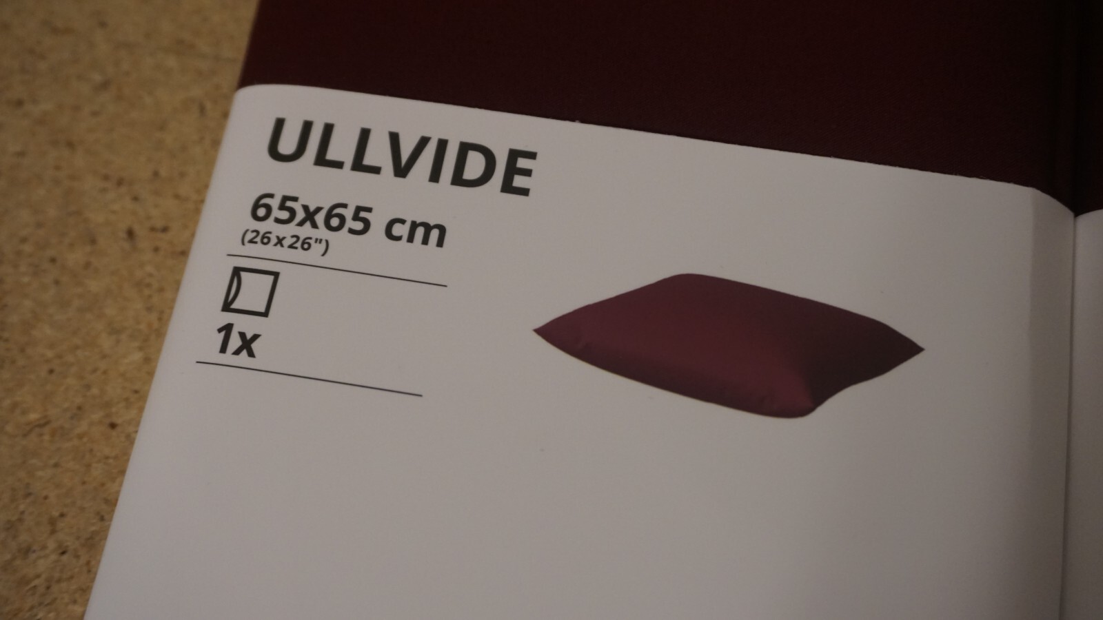 (2 Set) IKEA ULLVIDE Pillowcase Deep Red 26x26" Cotton 305.581.29 gallery