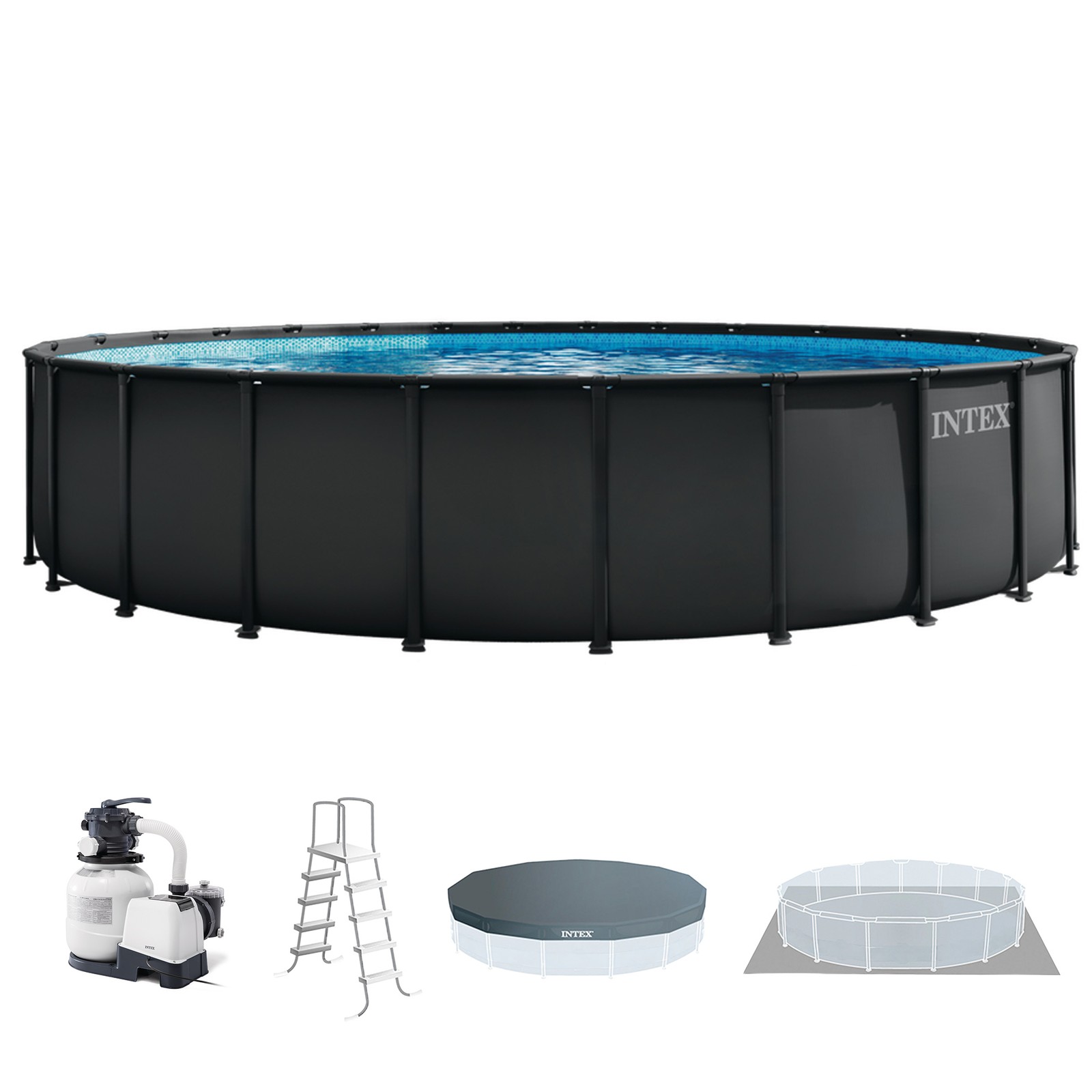 Intex 26' x 52" Ultra XTR Round Frame Above Ground Swimming Pool Set with Pump gallery