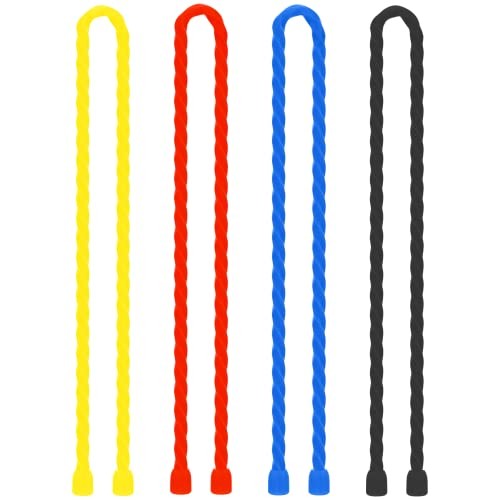 4Pcs 18-inch Silicone Cable Ties Reusable Steel-Core Silicone 18-inch(4pcs) gallery