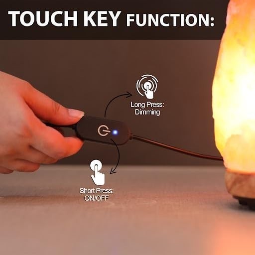 Himalayan Salt Lamp with Touch Dimmer, 5-7 lbs, Wooden Base, Unique Gift gallery